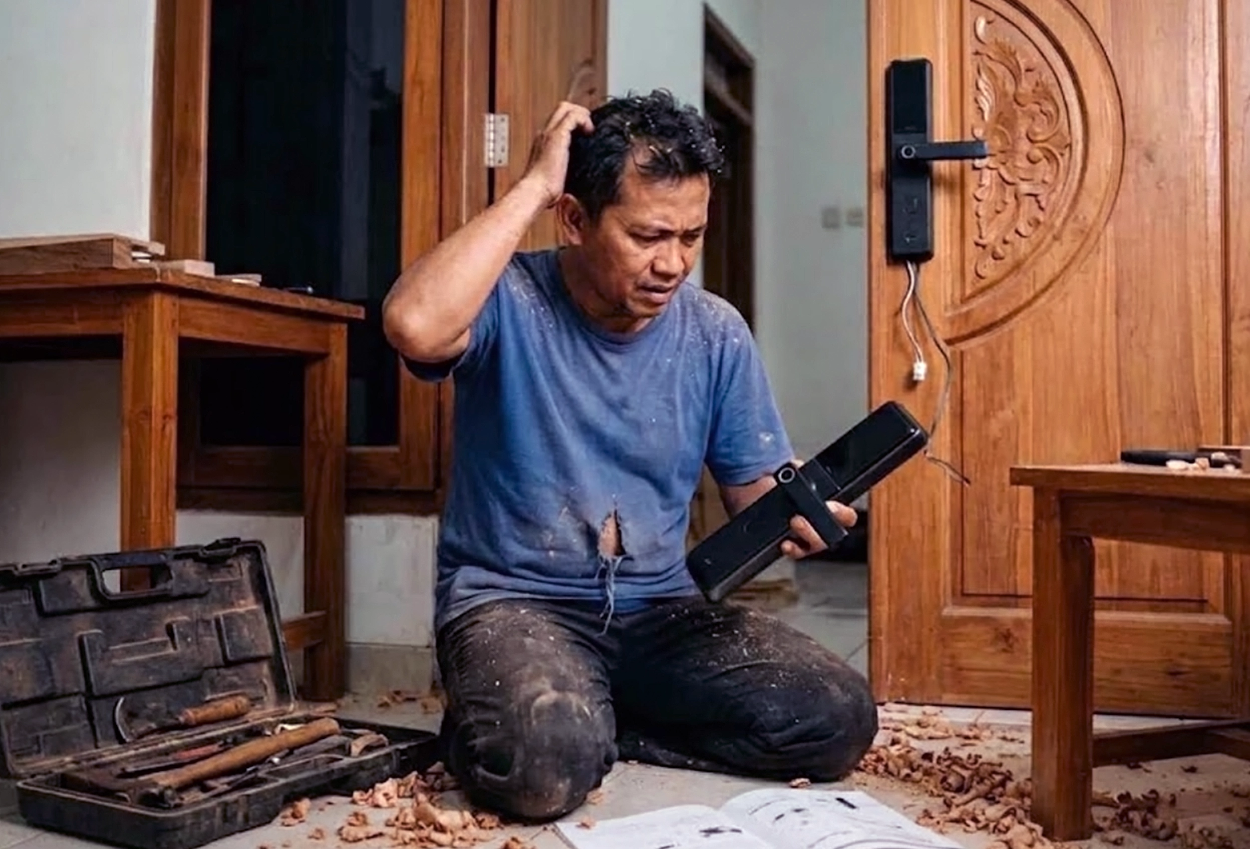 tukang bingung pasang smart door lock
